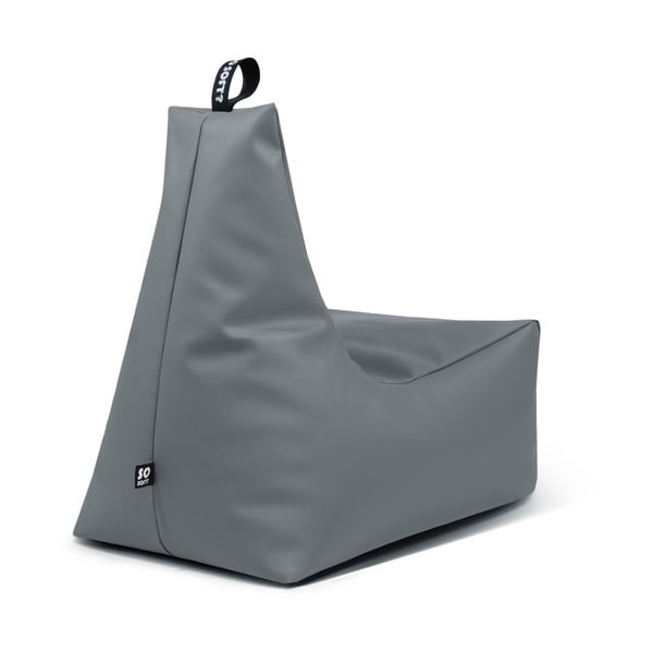 Fotoliu bean bag albastru închis cu tapițerie din imitație de piele Icy XL – So Soft?-image-3