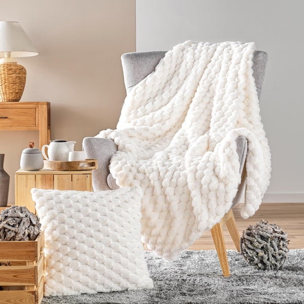 Pernă decorativă din blană artificială 45x45 cm Frosty – douceur d'intérieur-image-1