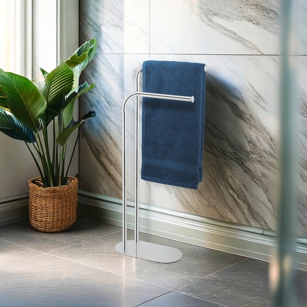 Suport pentru prosoape argintiu lucios din oțel inoxidabil Levante – Wenko-image-1