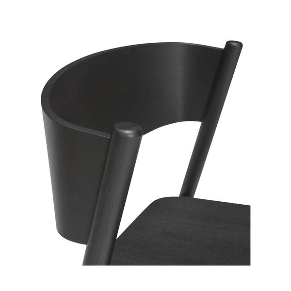 Scaun de bar negru cu aspect de lemn de stejar (înălțime șezut 75 cm) Oblique – Hübsch-image-4