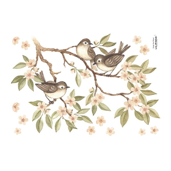 Folie cu stickere 30x42 cm Branch And Sparrows – Lilipinso