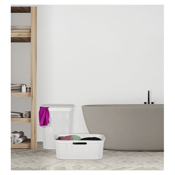 Coș de rufe alb din plastic 41 l Brisen - Rotho-image-2