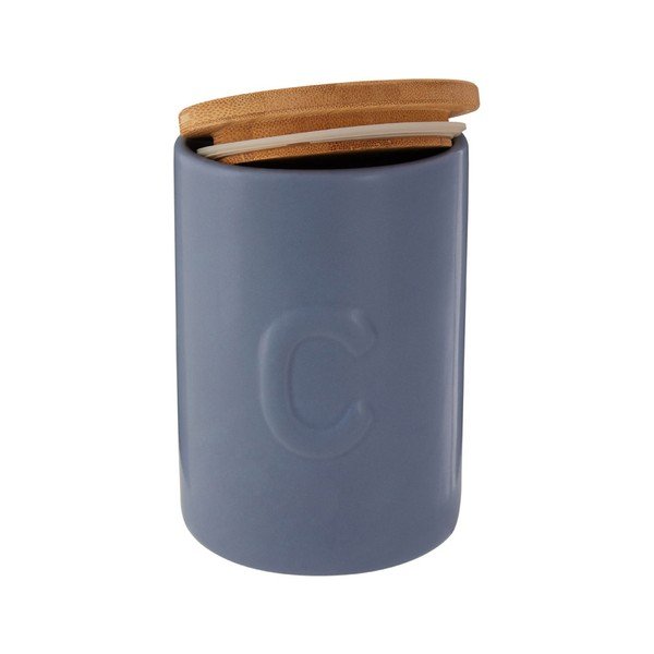 Recipient pentru cafea cu capac din lemn de bambus Premier Housewares Fenwick, albastru-image-3