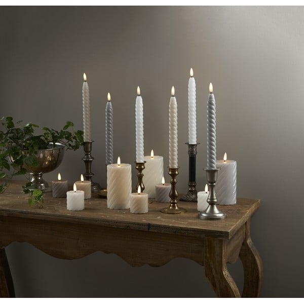 Lumânare cu LED din ceară albă Star Trading Flamme Swirl, înălțime 15 cm-image-2