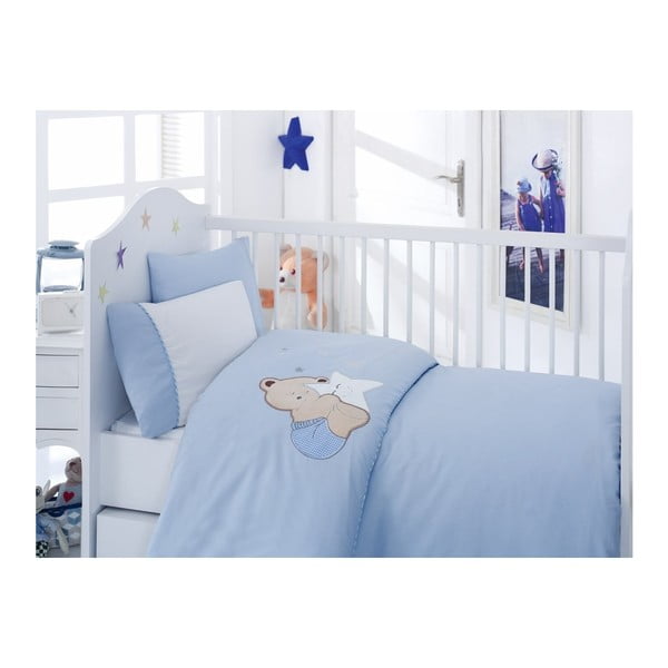 Lenjerie de pat albastră Bobo, 120x150 cm
