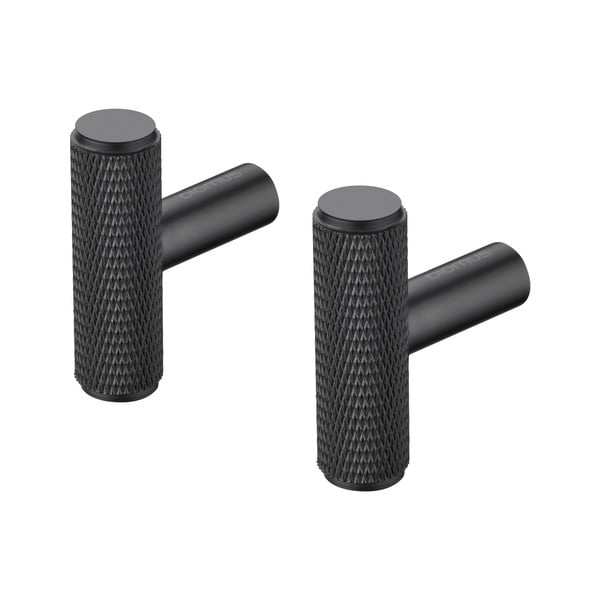 Cârlige negre 2 buc. de montat pe perete din metal Rof – Blomus