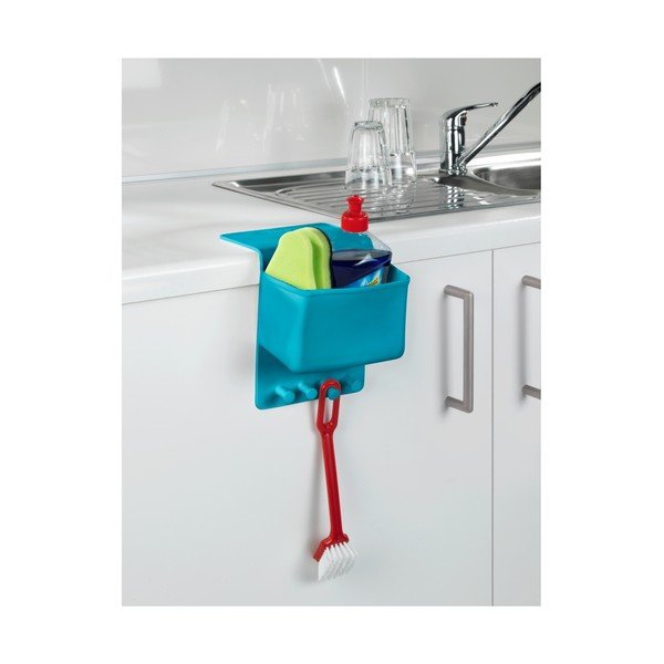 Organizator/cuier din silicon de agățat Wenko Ampio Big, albastru-image-3