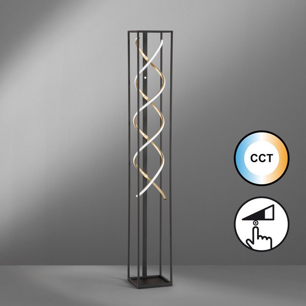 Lampadar negru LED cu intensitate reglabilă (înălțime 140 cm) Gil – Fischer & Honsel-image-1