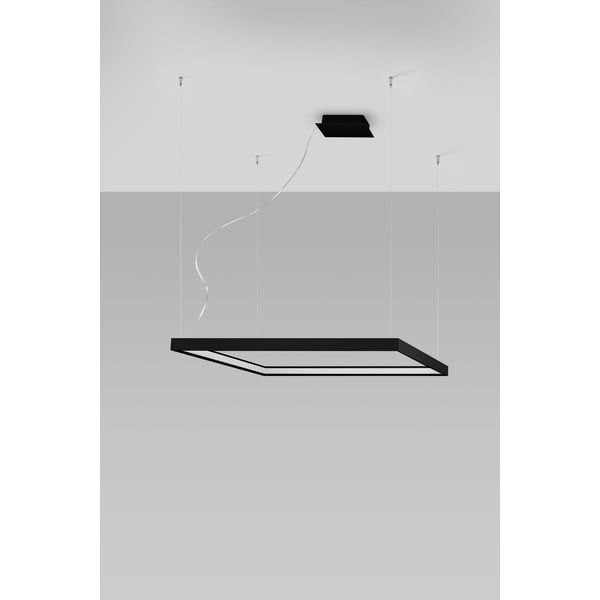 Lustră LED neagră 80x80 cm Aura - Sollux-image-1