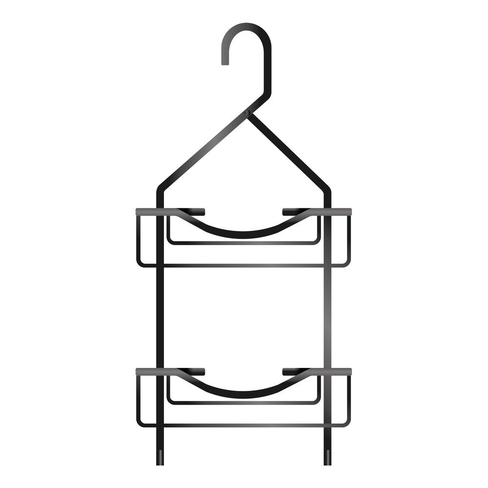 Raft pentru baie negru mat de agățat din aluminiu Filaire Aluminium – douceur d'intérieur