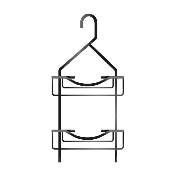 Raft pentru baie negru mat de agățat din aluminiu Filaire Aluminium – douceur d'intérieur