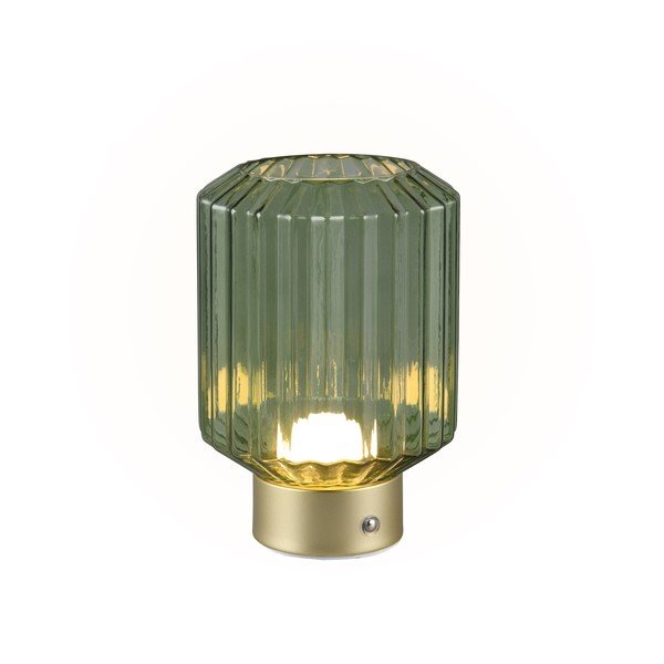 Veioză verde/aurie LED cu intensitate reglabilă cu abajur din sticlă (înălțime 19,5 cm) Lord – Reality-image-1