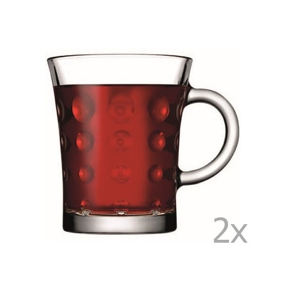 Set 2 căni sticlă Paşabahçe Tea Time, 278 ml