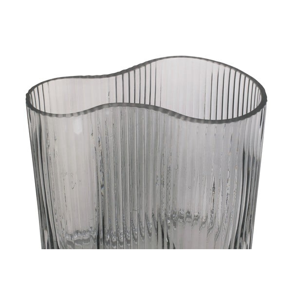 Vază din sticlă PT LIVING Wave, înălțime 18 cm, gri-image-2