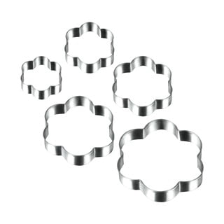 Set 5 forme pentru prăjituri în formă de floare Metaltex Cookie Cutters