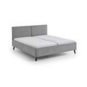 Pat matrimonial gri tapițat cu somieră 160x200 cm Piano – Meise Möbel