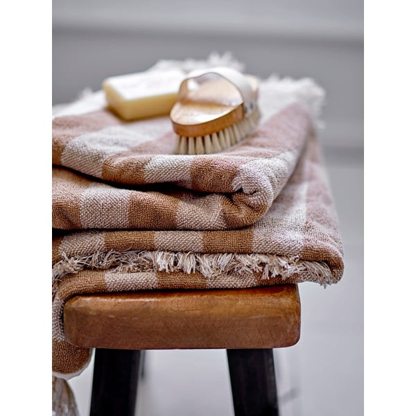 Prosop maro-bej din bumbac 50x100 cm Elaia – Bloomingville-image-1