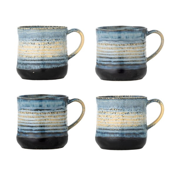 Căni albastre 4 buc. din gresie 380 ml Deana – Bloomingville