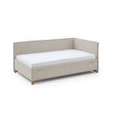 Pat pentru copii  bej pe colț tapițat cu spațiu de depozitare cu somieră 120x200 cm Fun – Meise Möbel