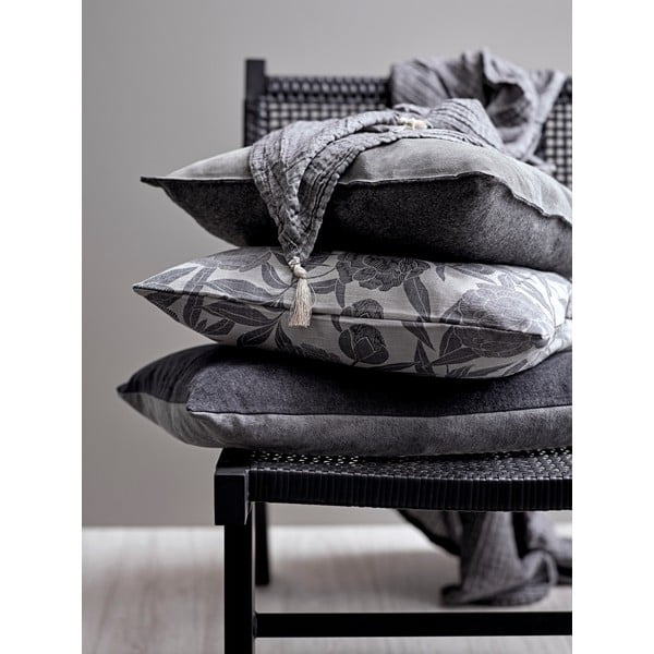 Set 2 perne din lână și piele Södahl Vincent, 45 x 45 cm, gri-image-1