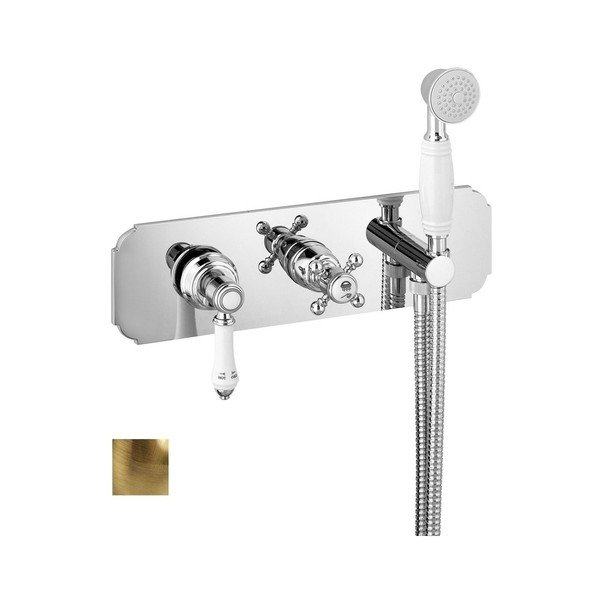 Baterie în culoarea bronzului pentru duș încastrată (3 ieșiri) Vienna – Sapho