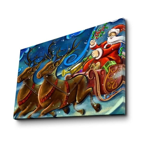 Tablou decorativ Noel On Sledge, 45x70 cm 