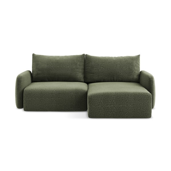 Colțar verde extensibil/cu spațiu de depozitare (cu colț pe partea dreaptă) Kalena – Makamii