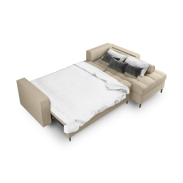 Canapea extensibilă cu șezlong dreapta Milo Casa Santo, bej-image-4