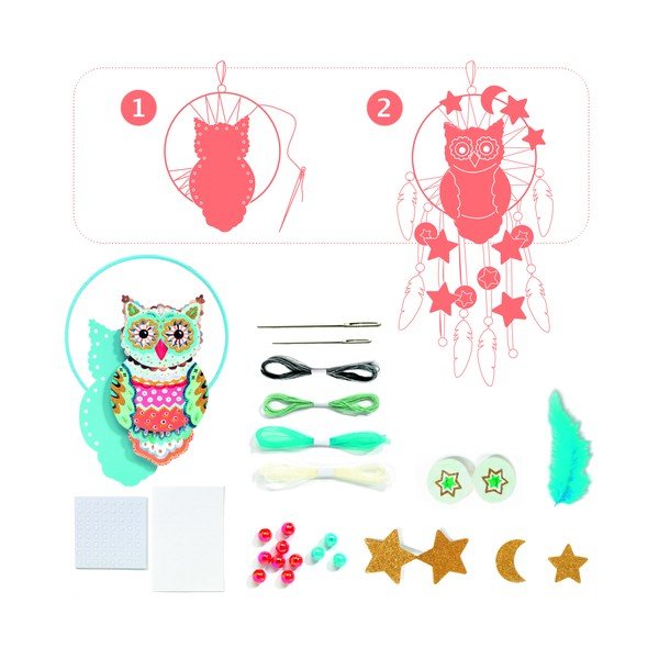 Set DIY prinzător de vise Djeco Owl-image-2