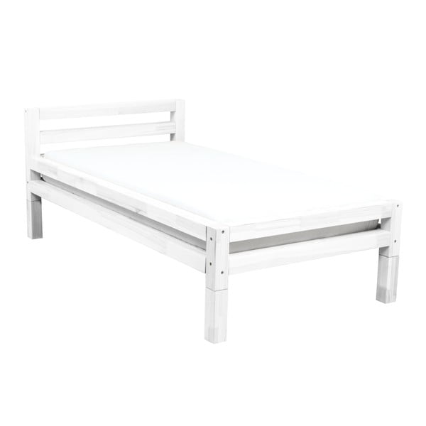 Pat pentru o singură persoană din lemn de pin Benlemi Single, 90 x 180 cm, alb-image-1