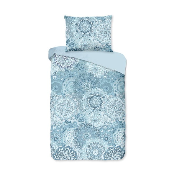Lenjerie de pat din bumbac pentru pat dublu Bonami Selection Mandala, 160 x 220 cm, albastru