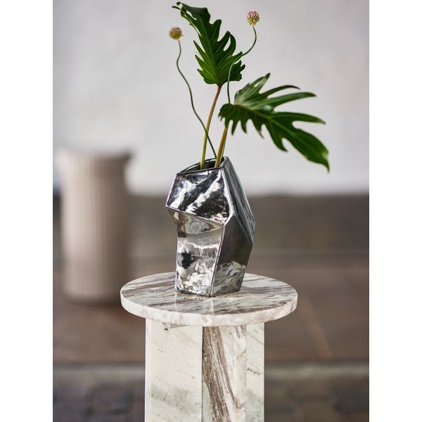 Vază argintie din gresie (înălțime 23 cm) Dimona – Bloomingville-image-1