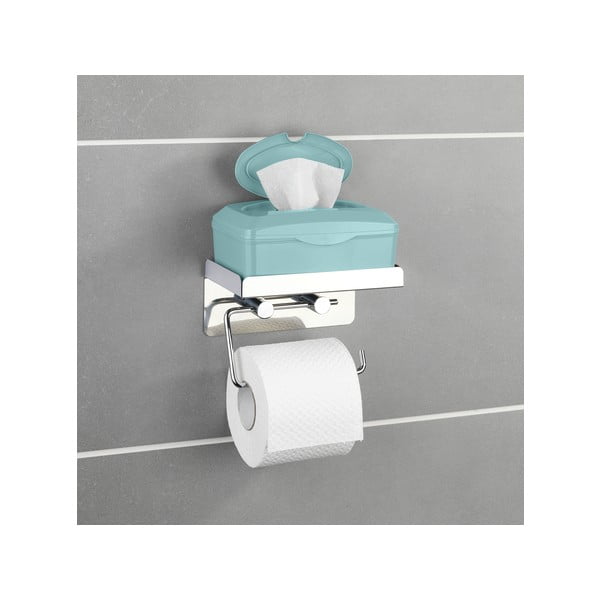 Suport autoadeziv pentru hârtia de toaletă 2 în 1 Wenko-image-1