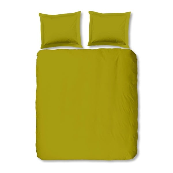 Lenjerie de pat din bumbac Uni, 240 x 200 cm, verde deschis
