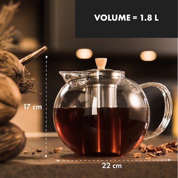 Ceainic de sticlă Klarstein Sencha, 1,8 l-image-1