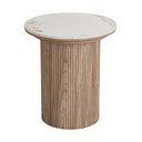 Măsuță auxiliară rotundă cu blat cu aspect de marmură ø 45 cm Athens – House Nordic