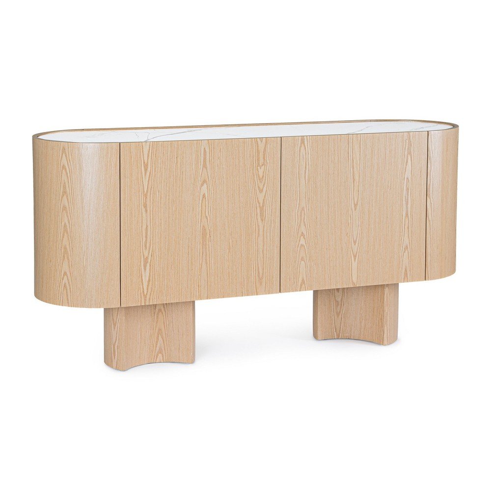 Comoda in culoare naturala deschisa cu aspect de lemn de stejar 160x80,5x45,5 cm Otilia – Bizzotto