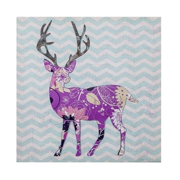  Tablou 3D Ewax Purple Reindeer, 40 x 40 cm