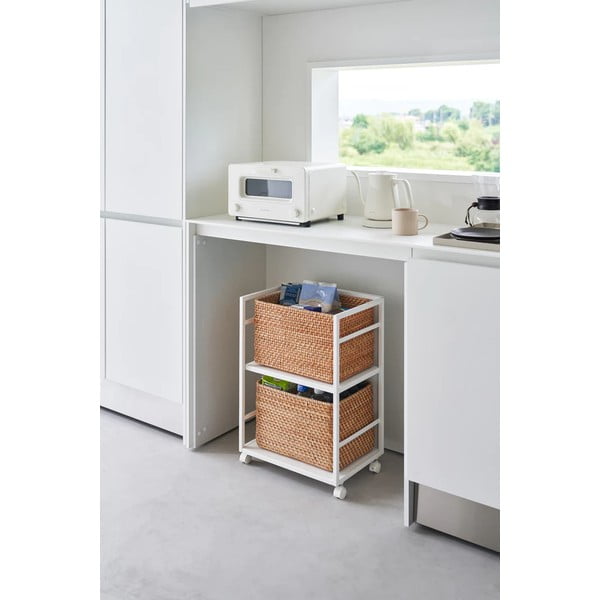 Etajeră pe roți albă din metal 42x60 cm Tower – YAMAZAKI-image-4