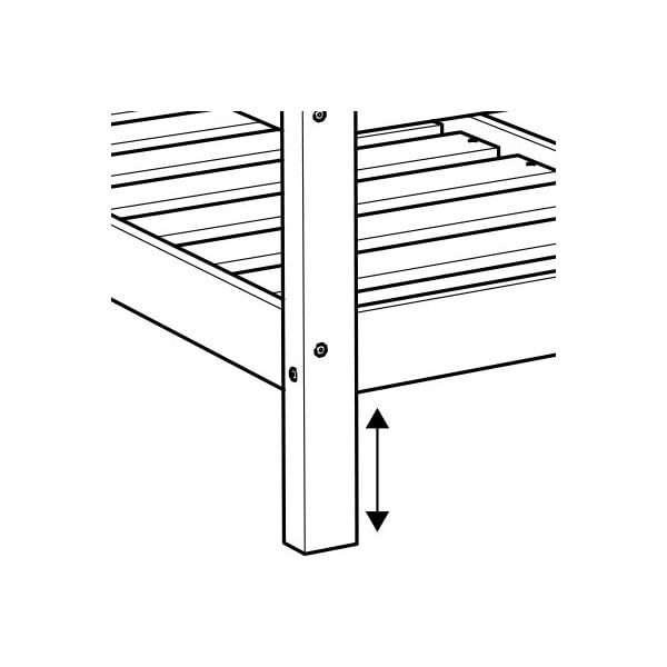 Pat pentru copii, cu picioare înălțate, Benlemi Tery, 80 x 200 cm, înălțime picioare 20 cm-image-2