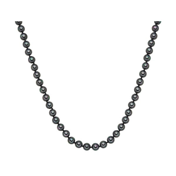Lănțișor cu perle negru antracit Perldesse Muschel, ⌀ 8 mm, lungime 40 cm