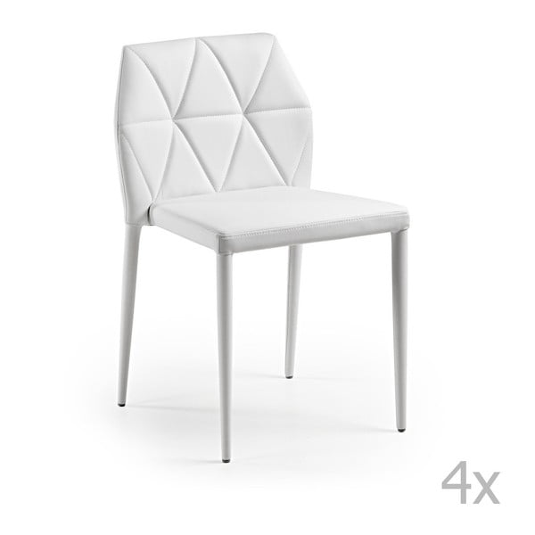 Set 4 scaune La Forma Gravite, alb 