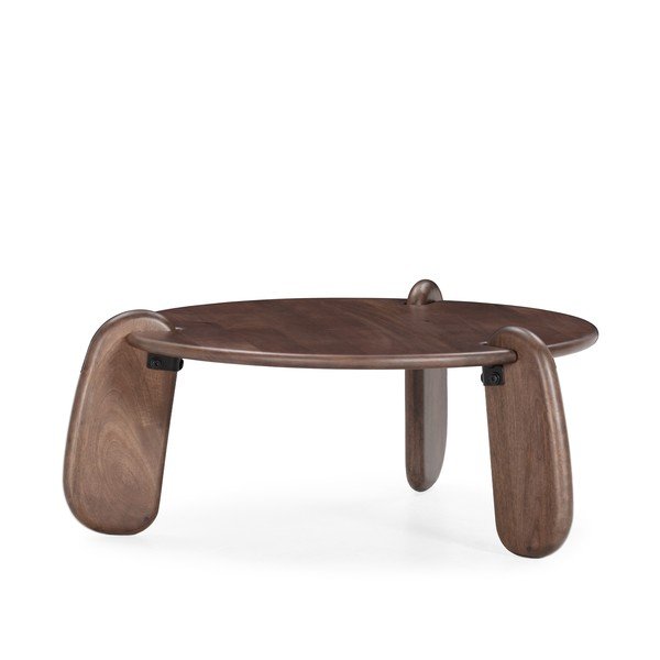 Măsuță de cafea maro închis rotundă din lemn de mango ø 80 cm Tamira – MOME-image-3