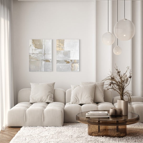 Set de tablouri cu detalii pictate manual 2 buc. 50x70 cm Sail – Styler-image-2