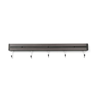 Bară magnetică pentru cuțite cu 5 cârlige Hendi, lungime 47 cm, negru