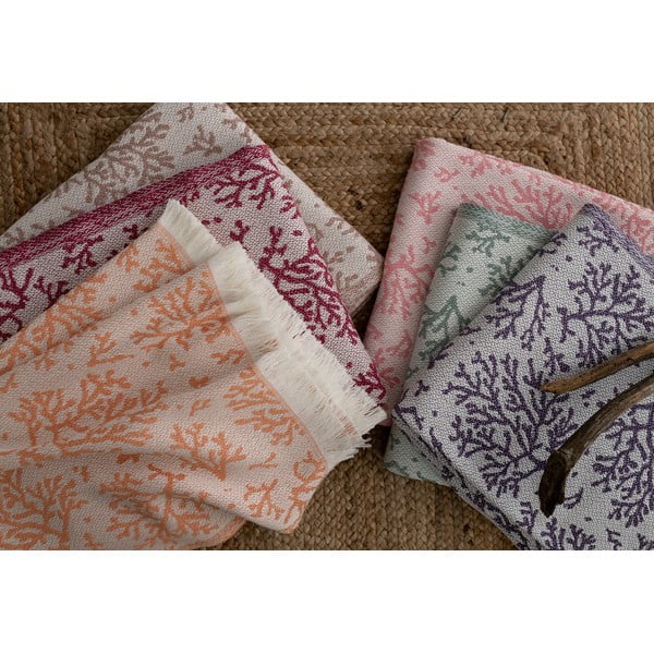 Pled din amestec de bumbac Euromant Summer Coral, 140 x 180 cm, roz-image-3