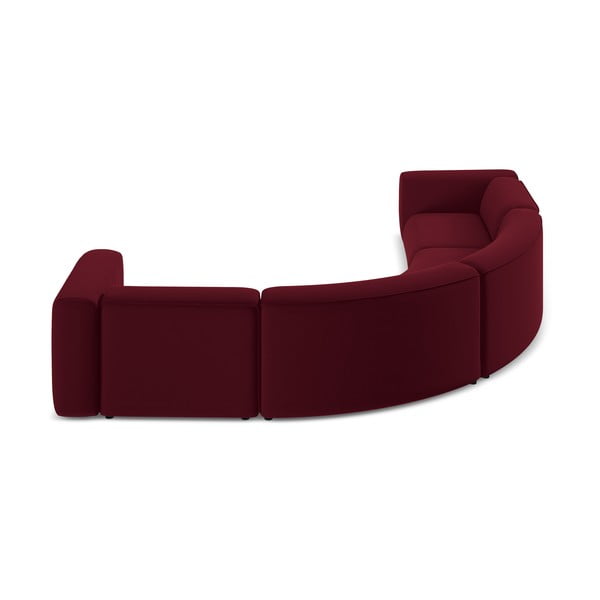 Colțar burgundy cu tapițerie din catifea Ekahi – Makamii-image-4