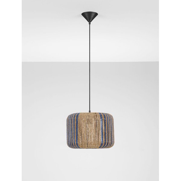 Lustră albastră/în culoare naturală cu tapițerie din frânghie ø 33 cm Abby – Nova Luce-image-3