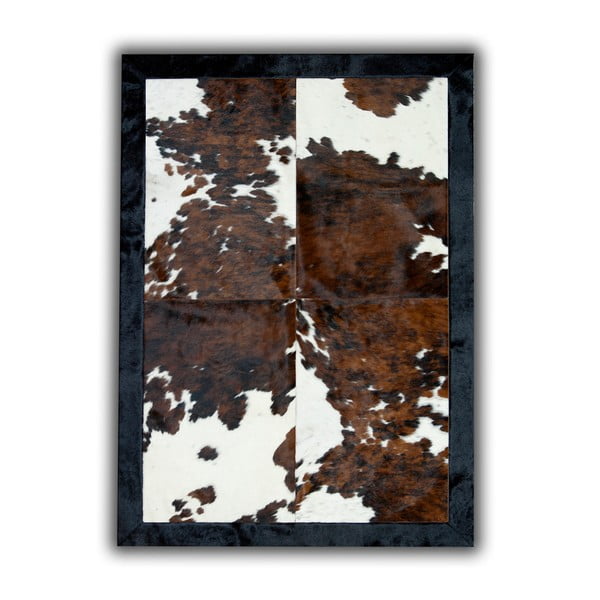 Covor din piele naturală Pipsa Pieces, 140 × 200 cm, maro-alb