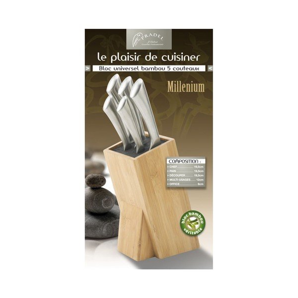 Set 5 cuțite cu suport Jean Dubost Milenium Bamboo-image-2